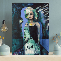 Image 2 of “I Am Here Feeing” original 16” x 20” mixed media; oil acrylic and graphite on canvas 