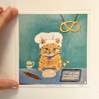 Image 4 of Small square art print -kneading 
