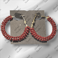 Image 3 of  ANA826012 Small Bead-Wrapped Hoop Earrings