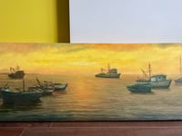 Image 4 of Oil Coastal Scene on Canvas