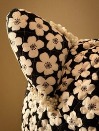 Image 6 of Haute Couture: Hand Beaded Quilted White Floral Cat Hat