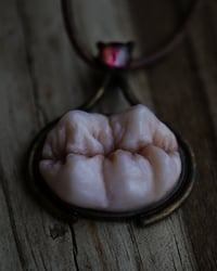 Image 13 of Demons Wisdom Tooth Pendant - glow in the dark brimstone, OOAK