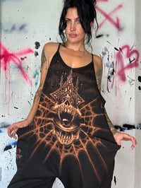 Image 4 of “DARK FANTASY” CUSTOM BLEACH PAINTES OVERSIZED ROMPER MEDIUM