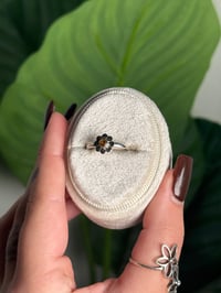 Image 2 of .925 SS CITRINE FLOWER RING ADJUSTABLE SIZES 5-12