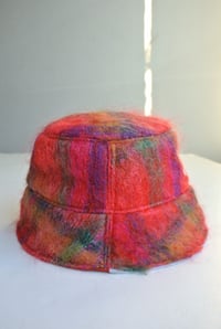 Image 3 of Reworked LÁ Reversible Bucket Hat Pink Mohair  Medium 23" 7 1/4 copy