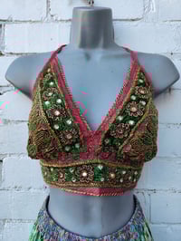 Image 14 of Bralette halter neck top jewel dark pink with two ties at the back