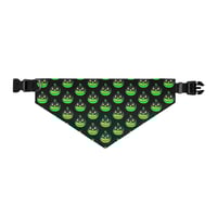 Image 2 of Pet bandana collar - Jack O Lantern Vintage Green Black