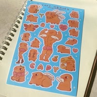 Image 2 of Buff Capybara Sticker Sheet