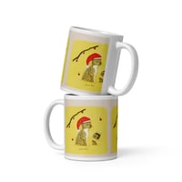 Image 1 of Mug blanc brillant personnalisé chat de noël