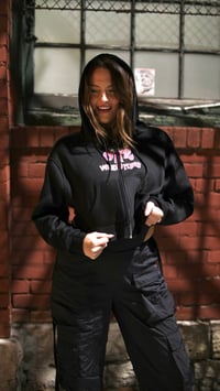 Image 2 of Cropped Women’s Hoodie (Black)