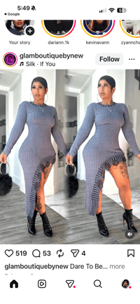 Image 2 of Black Distressed DIVA Dress