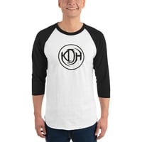 KDH Black Circle Logo Unisex 3/4 Sleeve Raglan Shirt | Tultex 245