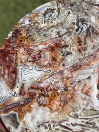 Image 10 of Mexican Lace Agate Crystal Moon Carving #2915