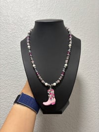 Image 2 of Pink Rodeo Boot Necklace 