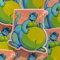Image 2 of Balloon Weed Cat + Buff Lemon Cat Sticker