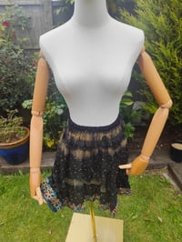 Image 3 of Boho sari beach skirt - Black jewel