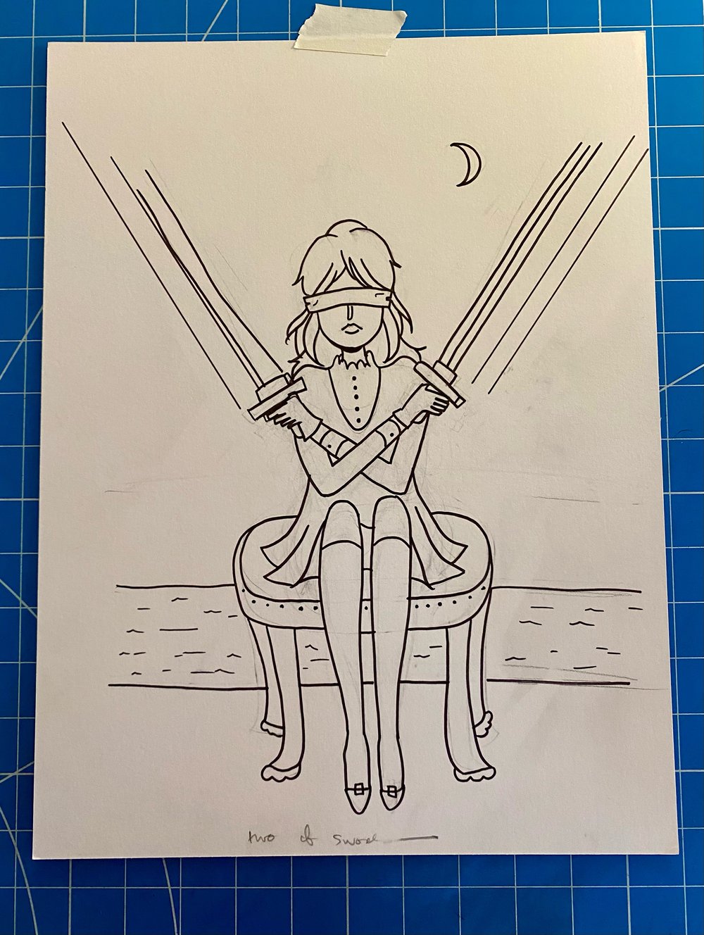 TWO OF SWORDS drawing