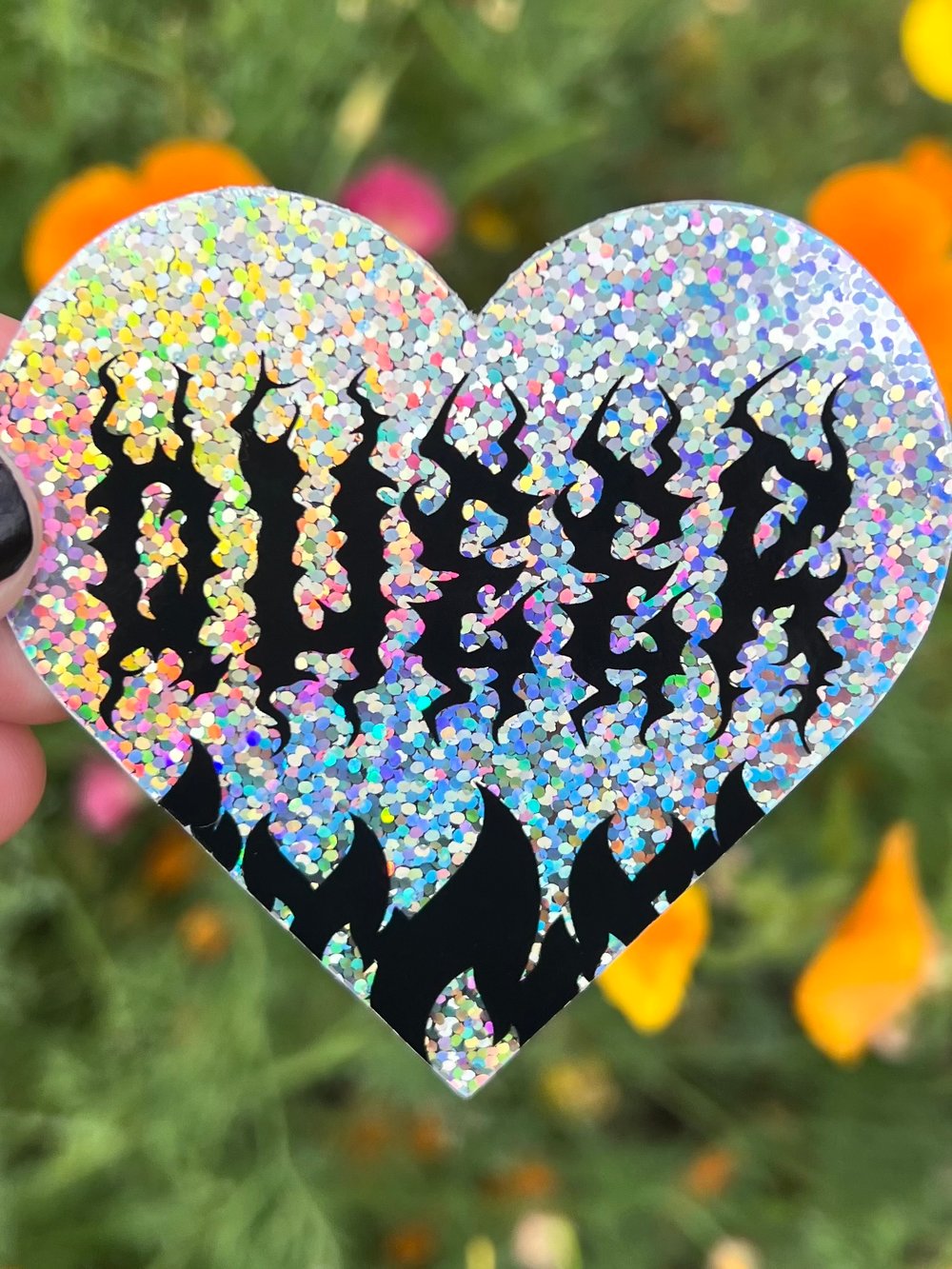 Queer Holographic Heart Sticker