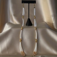 Image 2 of 4 tier Dentalium dangles (topaz)