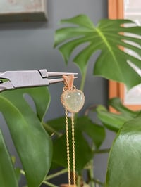 Image 4 of Gold Peridot Heart Crystal Necklace