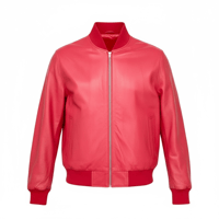 Red Leather Jacket & Airport Bag