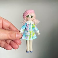 Tiny Handmade Dollhouse Doll Pink