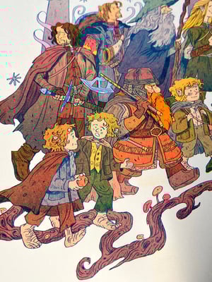 Lord of the Rings, Fellowship of the Ring - Large Riso Print