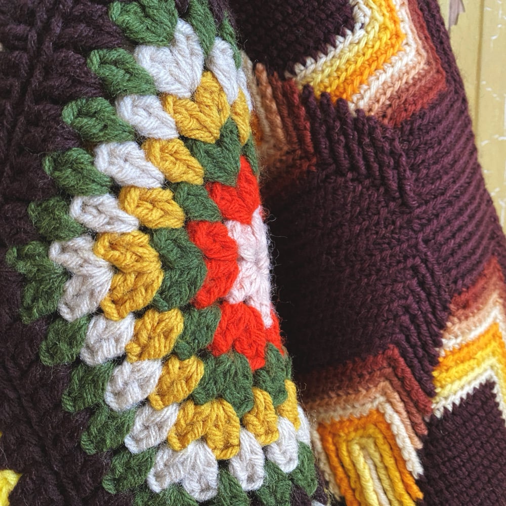 Image of Retro Hexagon Fringed Granny Sweater