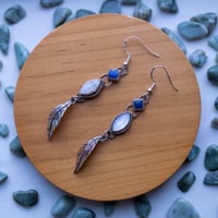 Image 1 of Moonstone & Lapis Lazuli Earrings