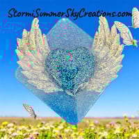 Image 1 of Blue square with wings Prayer/Trinket box