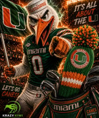 Image 1 of Miami Hurricanes custom Golf Club Cover hand knit logo College football fan  gift-0b806a84