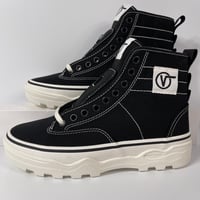 Image 1 of VANS SENTRY WC WOMENS HIGH TOP SHOES SIZE 7 BLACK WHITE WAFFLECUP LACE UP CANVAS NEW