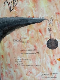 Image 2 of Alibi 20x16 watercolor x acrylic painting (1 of 1) signed 
