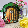Orange Fairy Door Suncatcher