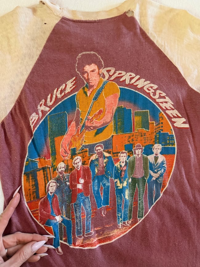 vintage Bruce Springsteen tour raglan 3/4 sleeve concert t shirt tee