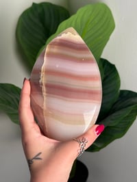 Image 4 of XL WATERMELON CALCITE FLAME -PAKISTAN- 