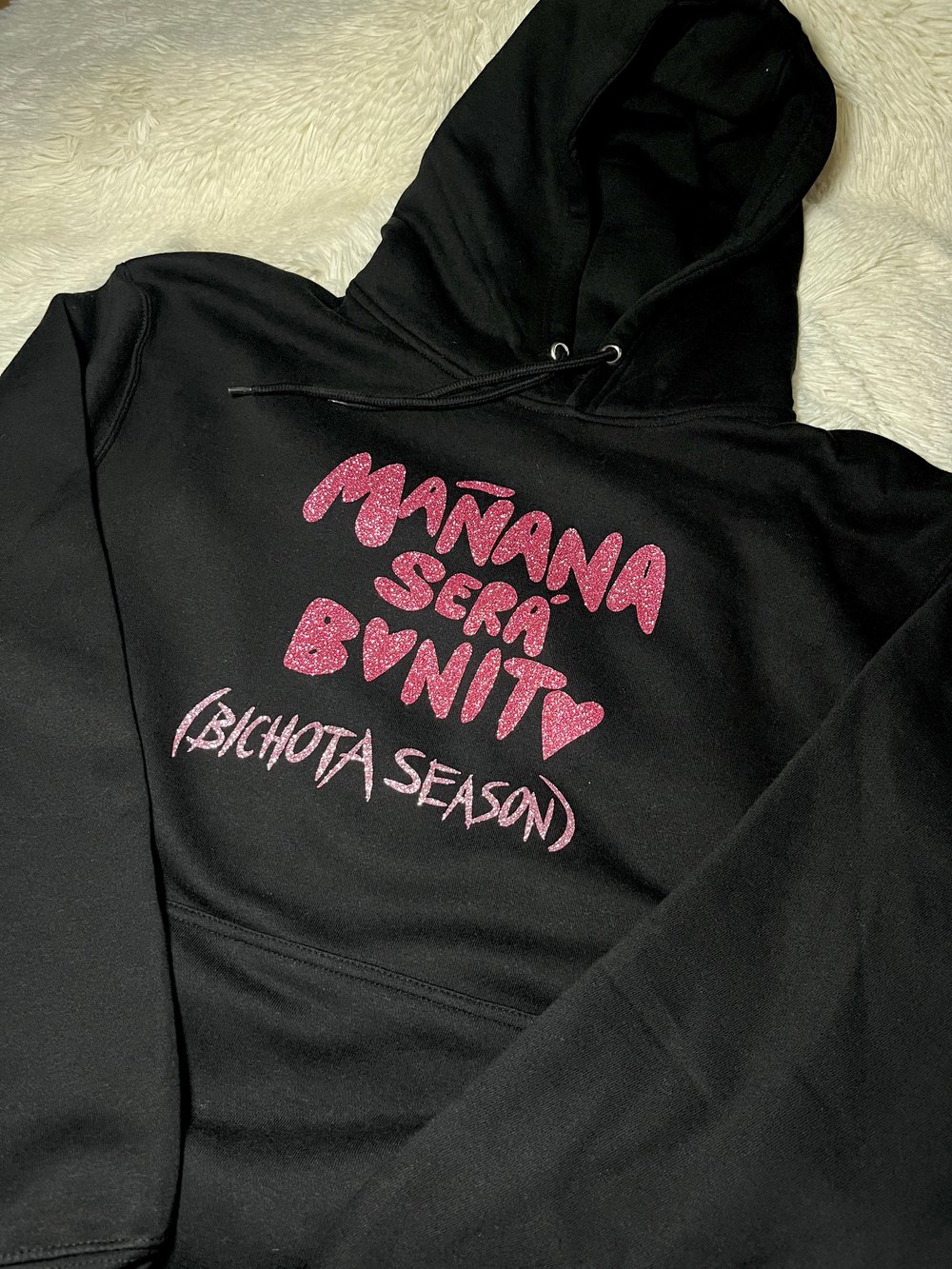 Image of BLACK HOODIE GLITTER MANANA SERA BONITO