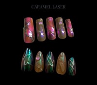 Image 4 of CARAMEL LASER PRESS-ON NAIL WEAR SET - MADE TO ORDER