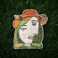 Image 1 of Portrait of a woman - sewn artwork brooch - Picasso