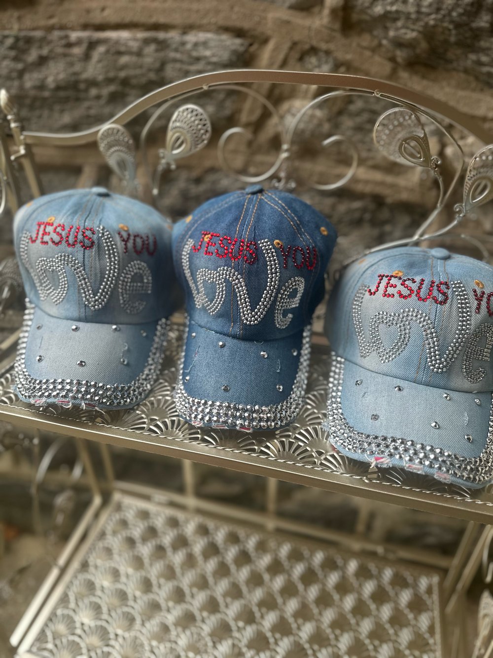 Denim JESUS Love YOU brim Hats 