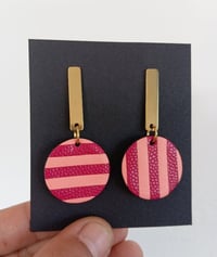 Image 3 of Boucles d'oreilles "Juliette" en cuir upcyclé