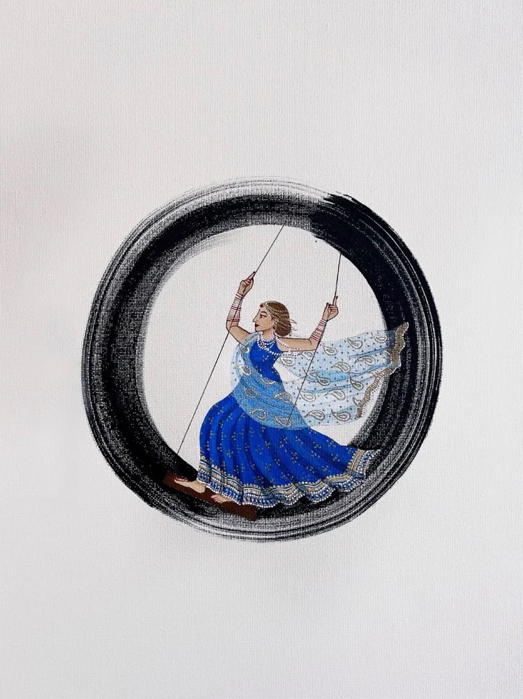 Image of Harmony + MAA + Blue Rani + Tiger  (ORIGINAL art)