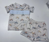 Motorbike smocked short pjs 