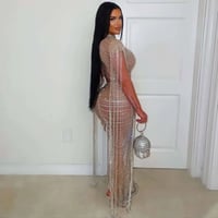 Image 2 of Luxure crystal chain skirt set (Nude/Silver)