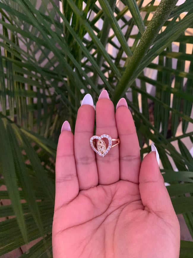 San Judas Silver Heart Ring 