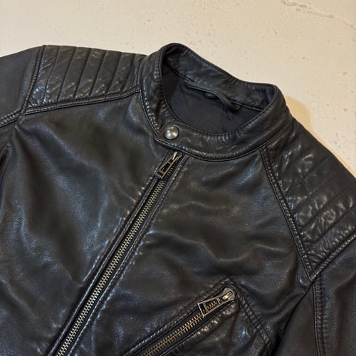 Image of Belstaff Leather Biker Jacket, Size Large