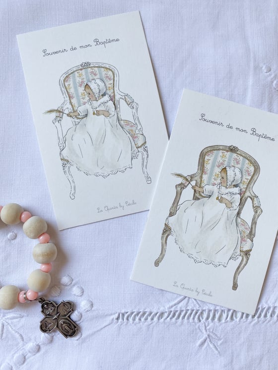 Image of Image de baptême bébé dans un fauteuil