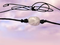 Image 2 of New! Wrap-around cotton vegan cord polished pastel purple jade pendant necklace unisex boho