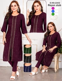 Image 4 of KSV8107-1 Pc Soft Rayon Slub Kurthi
