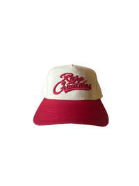 Image 1 of Cream/Red baseball cap 